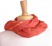 Behave accessoires- sjaal - rood oranje sjaal gestreept