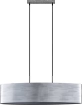 Lindby - hanglamp - 4 lichts - polycarbonaat, metaal, textiel - H: 23 cm - E27 - zilver metallic, mat nikkel,