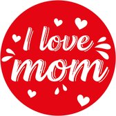 45x Bierviltjes I love mom/ Moeder hartje - Moederdag/ mama cadeau glazenonderleggers / onderzetters