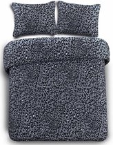 Dekbedovertrek Flanel Solden Blauw - Lits-Jumeaux 240x200/220 cm - Heerlijk Zacht & Warm