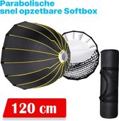 Softbox 120cm snel opzetbare diepe parabolische Softbox met rooster voor LED-licht - 120 cm Parabolische Softbox Professional Quick Set-up Diepe Zachte Doos met Grid en Bowen Mount voor Studi