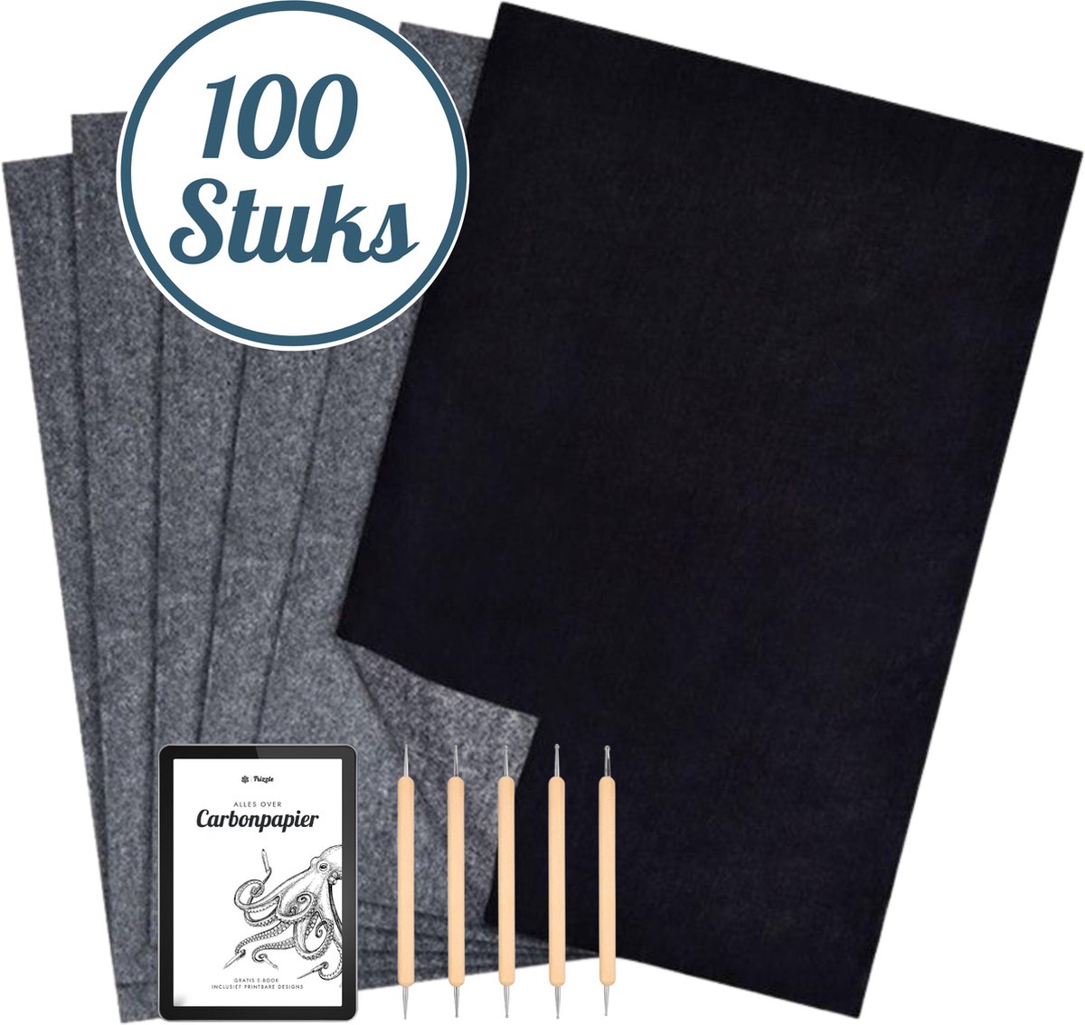 Trizzle  Carbonpapier 100 stuks Zwart A4 – Overtrekpapier - Hobby - Tekenen - kunst - Trizzle
