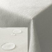JEMIDI tafelkleed buiten 110 x 110 cm - Tafellaken makkelijk afwasbaar - Tafelzeil buiten of binnen met linnenlook - Vuil- en waterafstotend - Wit