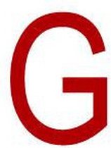 Mini letter G, rood wit 22,8 x 38 mm - 12/vel