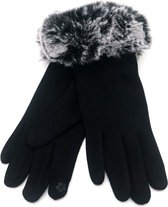 Zachte dames handschoenen Fur Lady|Zwart|Nepbont|warme handschoenen