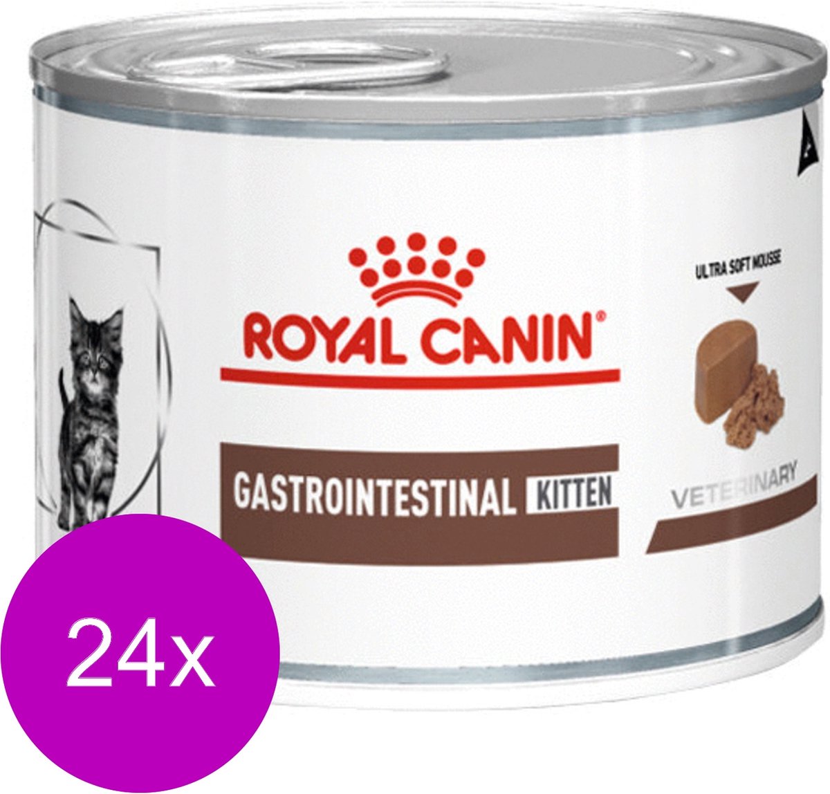 Royal Canin Veterinary Diet Gastro Intestinal Kitten Blik - Kattenvoer - 24 x 195 g