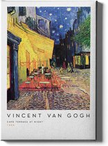Walljar - Vincent van Gogh - Caféterras Bij Nacht - Muurdecoratie - Canvas schilderij