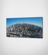 Tokyo Tower Canvas- 100 x 60 cm - Steden - Schilderij - Canvas - Slaapkamer - Wanddecoratie  - Slaapkamer - Foto op canvas