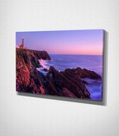 Lighthouse On The Cliff Canvas - 60 x 40 cm - Landschap - Schilderij - Canvas - Slaapkamer - Wanddecoratie  - Slaapkamer - Foto op canvas