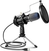 EGM-04 Microfoon - Usb Streaming Microfoon - Voor Streamen, Gaming, Podcasten Met schokbevestiging En Tripod Statief- Zwart - vaderdag cadeau