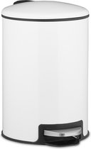 Relaxdays pedaalemmer 3 liter - softclose vuilnisbak - badkamer prullenbak - afvalbak rond - wit