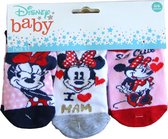 Minnie Mouse - Baby sokken - 3 paar - 0 tot 6 Maanden