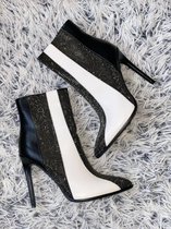 Sparkle-enkellaarsjes-black & white-maat 39