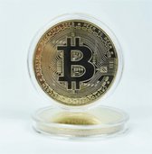 Bitcoin goud - Met plastic beschermhoes - Muntenverzamelaar - Munt - Digitale munt - Fysieke Bitcoin - Cryptocurrency - Crypto - BTC -