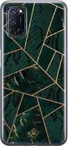 Oppo A52 hoesje siliconen - Abstract groen | Oppo A52 case | TPU backcover transparant