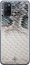 Casimoda® hoesje - Geschikt voor Oppo A52 - Oh My Snake - Siliconen/TPU - Blauw