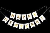 Happy New Year Slinger – Banner – Letterbanner - Oud En Nieuw Versiering – Feest Decoratie – NYE Vlaggenlijn Voor Binnen En Buiten – Jaarwisseling 2022 – Nieuwjaar Party - Lettersl