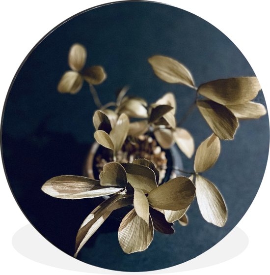 Cercle mural - Cercle mural - Fleur dorée - Aluminium - Dibond - ⌀ 90 cm - Intérieur et Extérieur