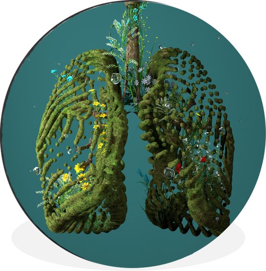 WallCircle - Wall Circle - Wall Circle - Poumons Verts - Aluminium - Dibond - 140x140 cm - Intérieur et Extérieur