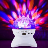 Flavourzz® Roterende LED Discolamp met Geluidsactivatie – 9 Kleurenprogramma’s - 51 Lampen – Kinderen & Volwassenen - Wit