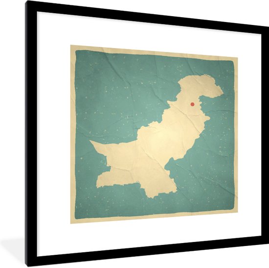 Poster Met Lijst Tekening Van Een Kaart Van Pakistan 6013