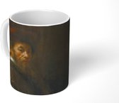 Mok - Zittende man met een stok - Rembrandt van Rijn - 350 ML - Beker