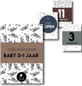 Studio Ins & out mijlpaalkaarten baby’s eerste jaar - botanical collection - botanisch - botanical - kaarten - mijlpalen - eerste jaar - baby - cadeau - kraamcadeau - babyshower