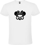 Wit  T shirt met  "Minnie Mouse Love " print Zwart size XXXL