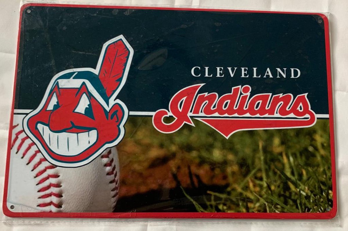 USArticlesEU - Metalen kentekenplaat -Cleveland Indians - 2 - Honkbal - Baseball - MLB - license plate - decor - muurplaat - americana