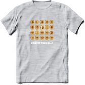 Bitcoin Coins - Crypto T-Shirt Kleding Cadeau | Dames / Heren / Unisex | Bitcoin / Ethereum shirt | Grappig Verjaardag kado | BTC Tshirt Met Print | - Licht Grijs - Gemaleerd - XXL