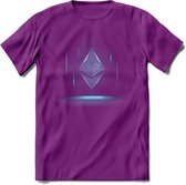 Ethereum Holo - Crypto T-Shirt Kleding Cadeau | Dames / Heren / Unisex | Bitcoin / Ethereum shirt | Grappig Verjaardag kado | BTC Tshirt Met Print | - Paars - XXL