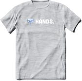 Daimond Hands - Crypto T-Shirt Kleding Cadeau | Dames / Heren / Unisex | Bitcoin / Ethereum shirt | Grappig Verjaardag kado | BTC Tshirt Met Print | - Licht Grijs - Gemaleerd - L