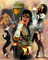 TOPMO - Michael Jackson collage - 40X50CM- Diamond painting pakket - HQ Diamond Painting - VOLLEDIG dekkend - Diamant Schilderen - voor Volwassenen – ROND