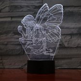3D Led Lamp Met Gravering - RGB 7 Kleuren - Elf