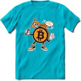 BTC Mascot - Crypto T-Shirt Kleding Cadeau | Dames / Heren / Unisex | Bitcoin / Ethereum shirt | Grappig Verjaardag kado | BTC Tshirt Met Print | - Blauw - XL