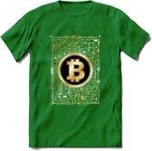 BTC Chip - Crypto T-Shirt Kleding Cadeau | Dames / Heren / Unisex | Bitcoin / Ethereum shirt | Grappig Verjaardag kado | BTC Tshirt Met Print | - Donker Groen - M