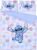 Blauw-wit beddengoed - Lilo en Stitch 200cm x 200cm