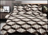 Dekbed overtrek BeoXL Design Dream CUBE 160 x 200 cm Beige bruin