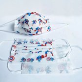 Captain America| Kind ffp2 mondmasker kind |mondmasker kinderen wegwerp |mondkapje kind | Wit | Wegwerp Mondkapjes | 90 Stuks - Per 10 stuks Verpakt