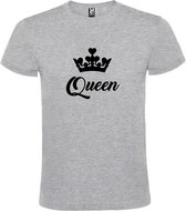 Grijs T shirt met print van "Queen " print Zwart size M