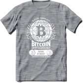 Bitcoin Future - Crypto T-Shirt Kleding Cadeau | Dames / Heren / Unisex | Bitcoin / Ethereum shirt | Grappig Verjaardag kado | Tshirt Met Print | - Donker Grijs - Gemaleerd - L