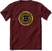 Bit-Coin - Crypto T-Shirt Kleding Cadeau | Dames / Heren / Unisex | Bitcoin / Ethereum shirt | Grappig Verjaardag kado | Tshirt Met Print  Prijs - Burgundy - XXL