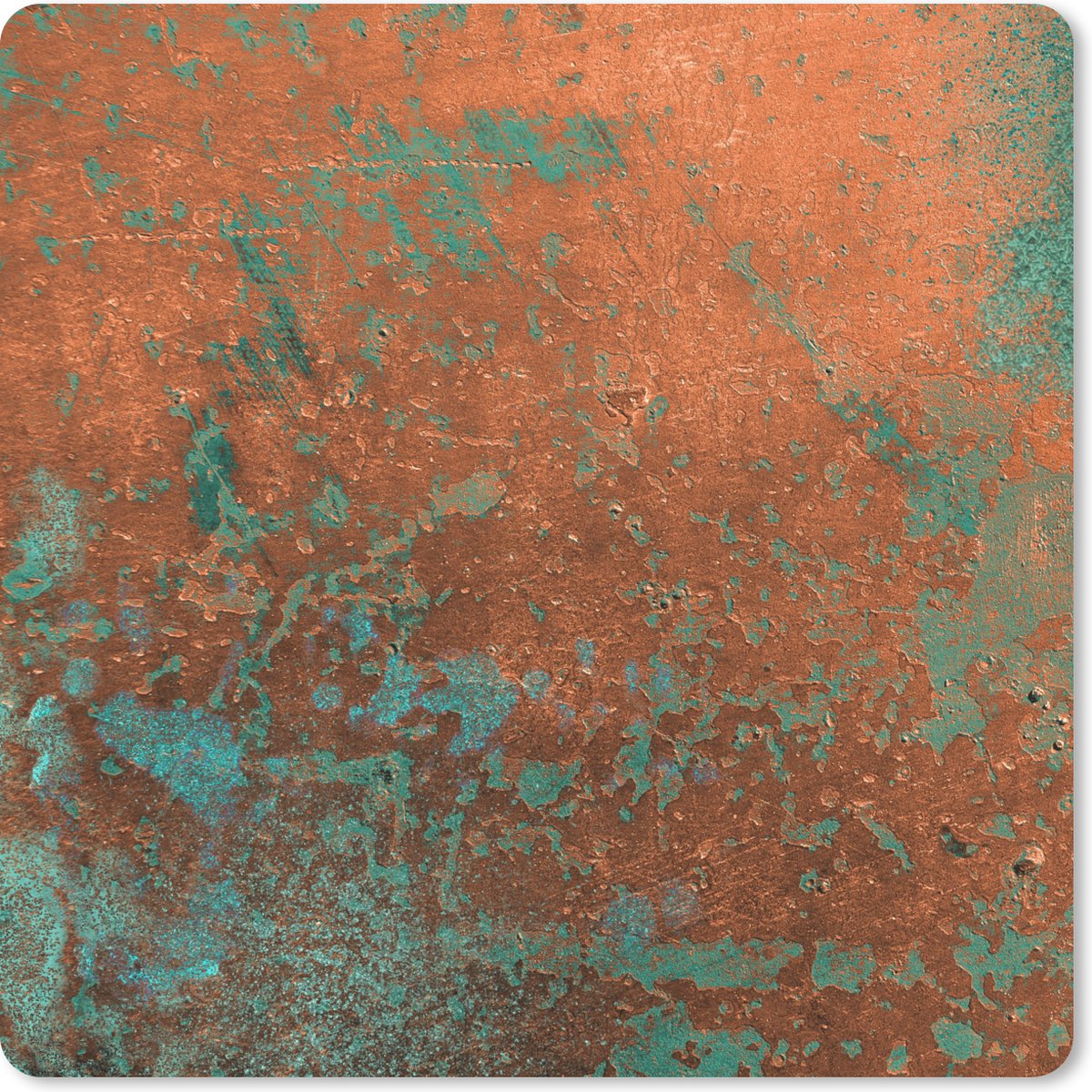 Muismat 20x20 cm - Mousepad Staal - Groen - Roest print - Muismatten