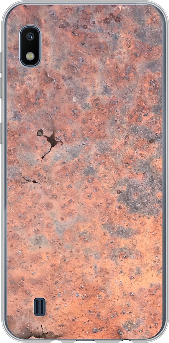 Telefoonhoesje Geschikt voor Samsung Galaxy A10 hoesje - Metaal - Roest print - Corrosie - Siliconen Telefoonhoesje Telefoonhoesje
