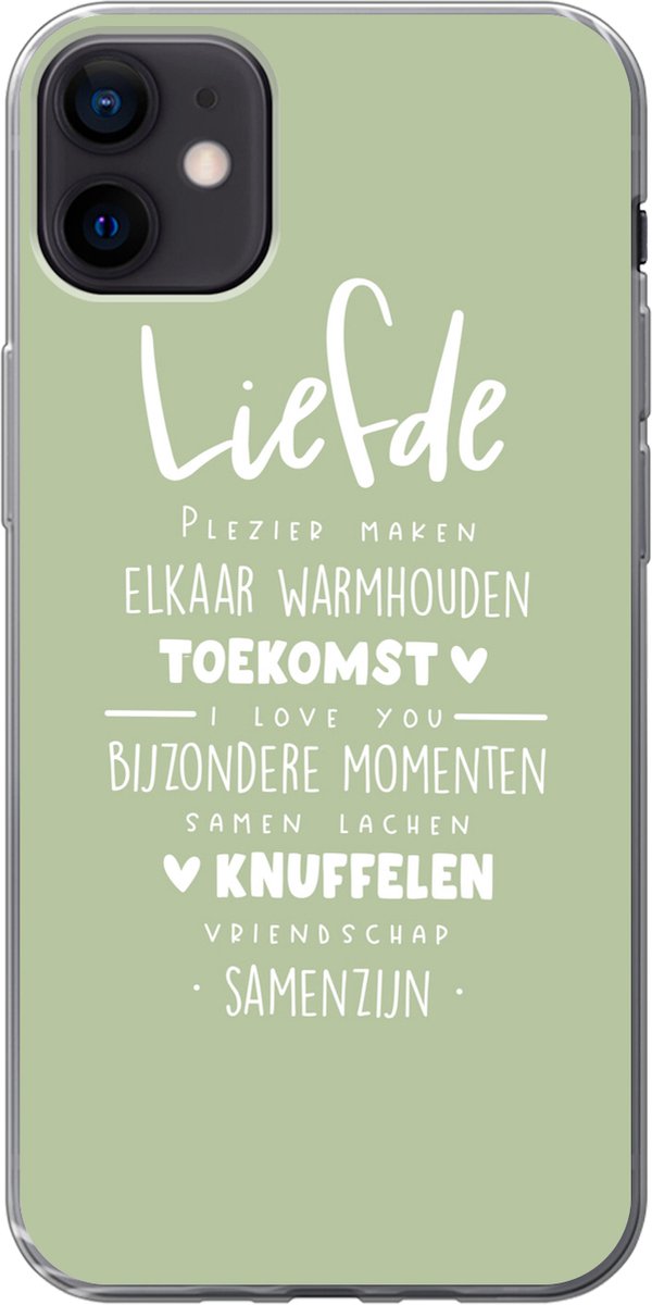 Telefoonhoesje Geschikt voor iPhone 12 mini hoesje - Huwelijk - 'I love you' - Quotes - Spreuken - Siliconen Telefoonhoesje Telefoonhoesje