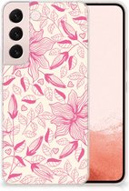 Smartphone hoesje Geschikt voor Samsung Galaxy S22 Silicone Case Roze Bloemen