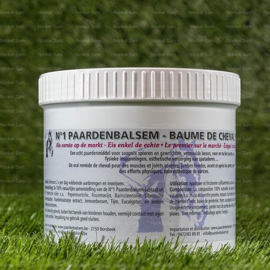 BAUME POUR CHEVAL - 480 g. pot - contre les douleurs articulaires et  musculaires