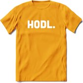 HODL - Crypto T-Shirt Kleding Cadeau | Dames / Heren / Unisex | Bitcoin / Ethereum shirt | Grappig Verjaardag kado | BTC Tshirt Met Print | - Geel - 3XL