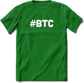 #BTC - Crypto T-Shirt Kleding Cadeau | Dames / Heren / Unisex | Bitcoin / Ethereum shirt | Grappig Verjaardag kado | BTC Tshirt Met Print | - Donker Groen - S
