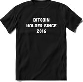 BTC Holder Since 2016- Crypto T-Shirt Kleding Cadeau | Dames / Heren / Unisex | Bitcoin / Ethereum shirt | Grappig Verjaardag kado | BTC Tshirt Met Print | - Zwart - L